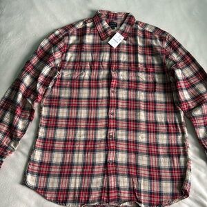 Men’s J.Crew Flannel Long Sleeve Plaid Shirt Brand New with Tags Size Large